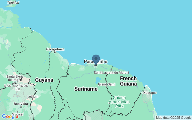 Kaart met locatie Golfclub Paramaribo